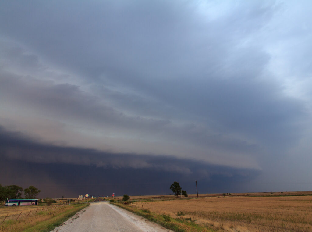 A summer shelf cloud in Northern Oklahoma on August 12, 2011