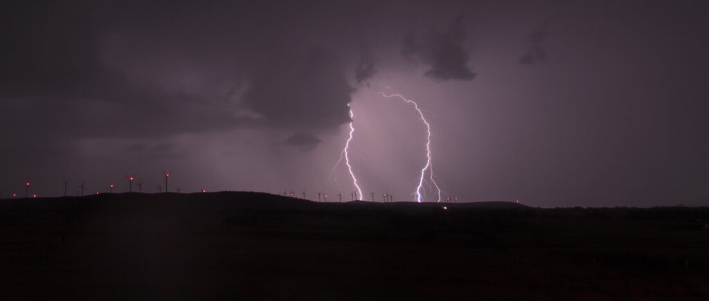 Lightning over Saddle Mountain