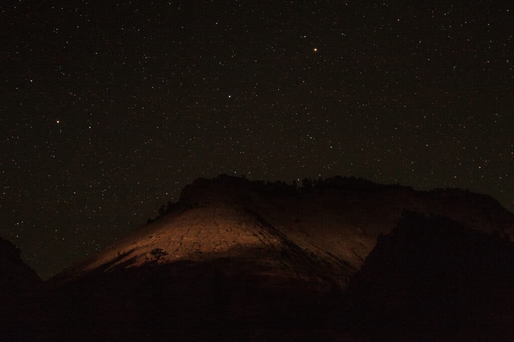 Checkerboard Mesa at night