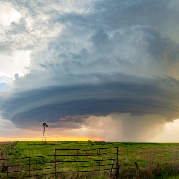 Sculpted supercell in Hodgeman County, Kansas on June 3, 2015. This storm had beautiful banding along its meso.