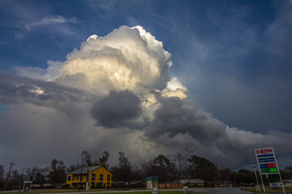 Updraft over Exxon Station