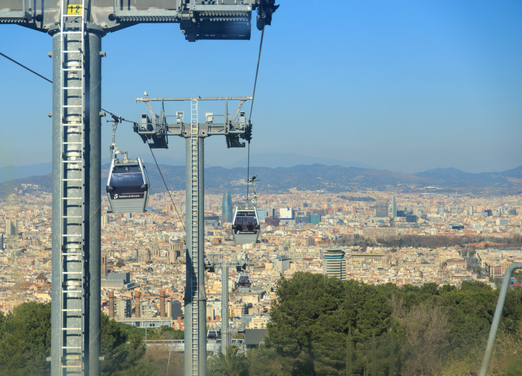 Heading down Funicular de Montjuïc