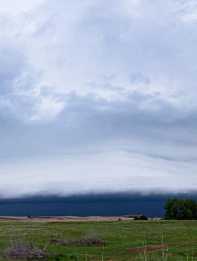 A shelf cloud near Helena, OK on May 18, 2019