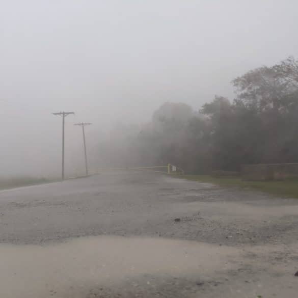 Hurricane Delta as it comes ashore from Jennings, Louisiana