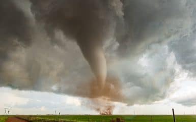 Beautiful tornado tears across a Texas landscape near Vernon, TX on April 23, 2021