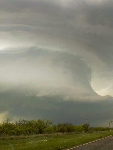 Sculpted supercell updraft near the town of Electra in Western North Texas