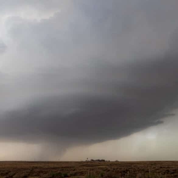 A supercell in the dust of western Kansas