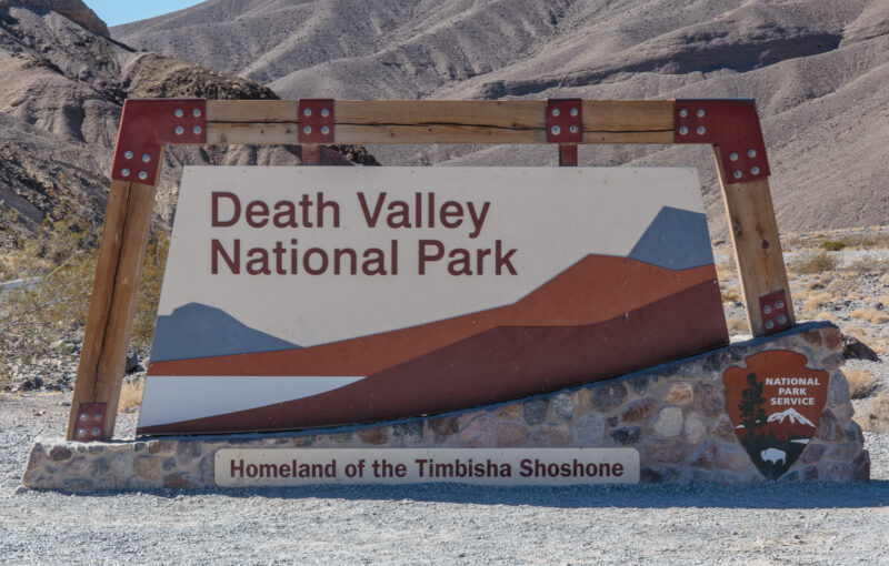 Sign at the entrance to Death Valley