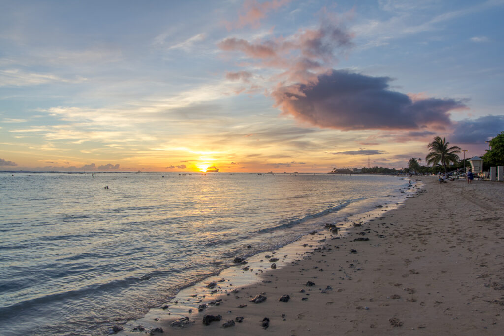 Sunset along Ala Moana Beach