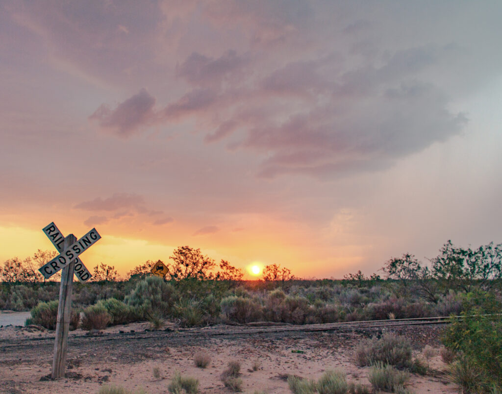 Sun setting in New Mexico