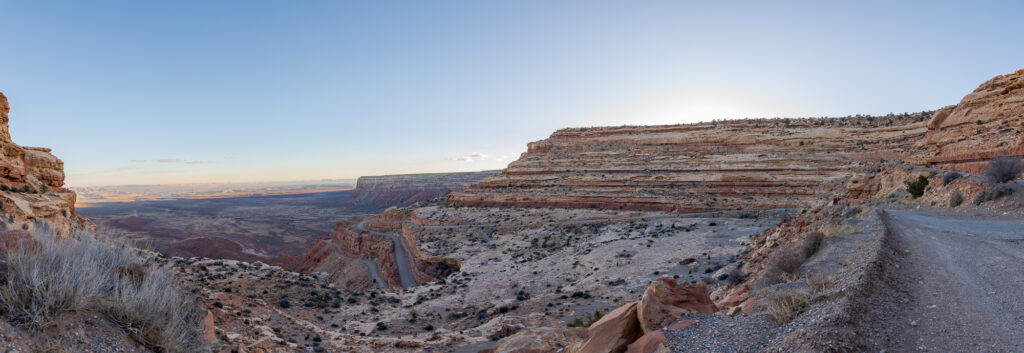 A view of the Valley of the Gods from the top of Moki Dugway