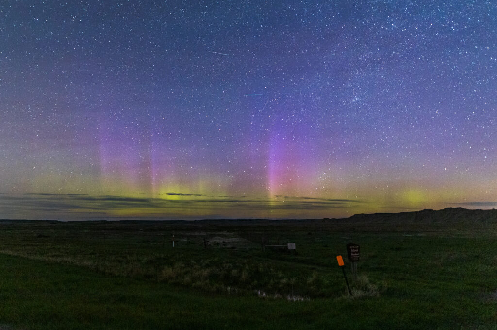 Auroras over Buffalo Gap National Grassland