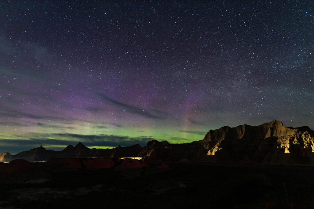 Auroras over the Badlands