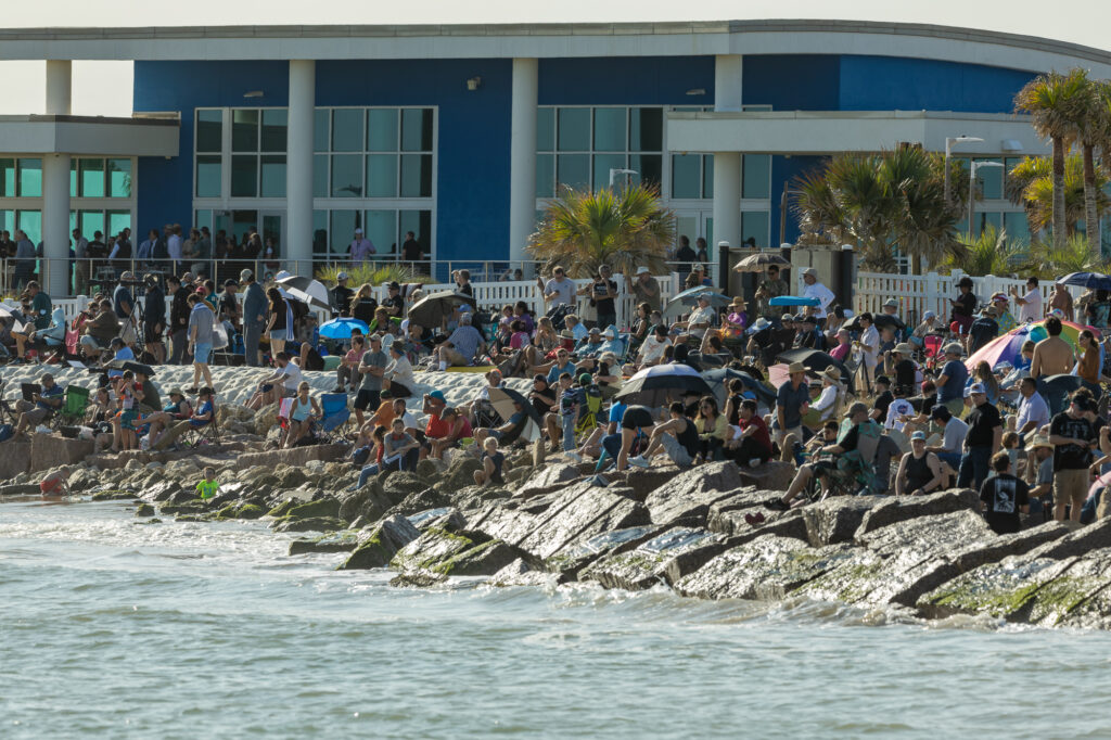 Crowds at Isla Blanca Park for Launch Day