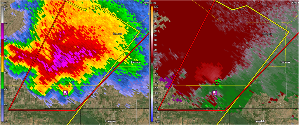 KVNX Vance AFB Radar March 5, 2026 at 808 pm CST/0208Z