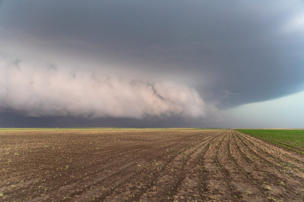 Shelf Cloud over Kansas Farmland